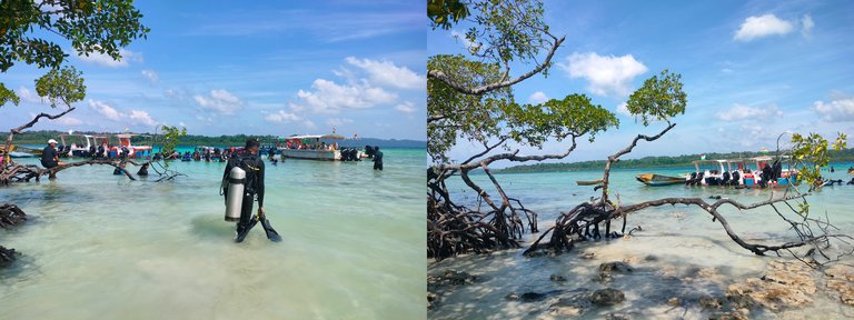 Scuba diving at Nemo Beach, Govindnagar