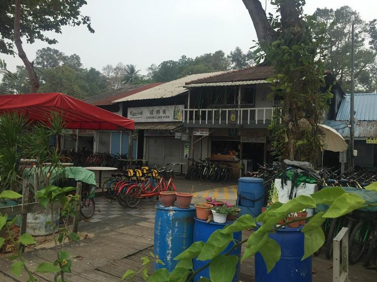 Bicycle rental shops on Pulau Ubin, Singapore