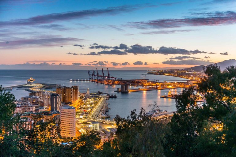 Malaga after sunset