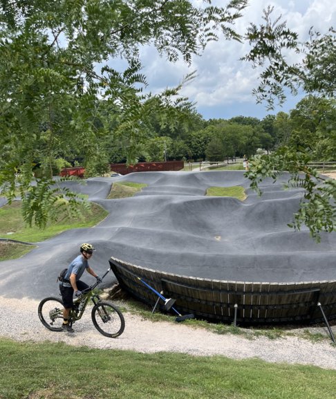 The pump track at Baker Creek Preserve